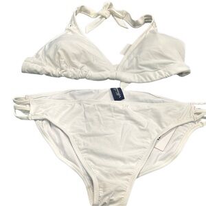 Tan All White Tie Bikini